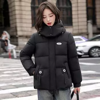 New thickened warm cotton suit 2025 winter Korean version of hooded loose cotton jacket short padded jacket bread jacket M