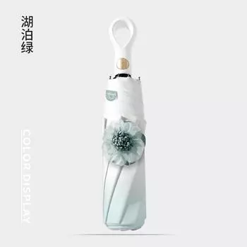 New three-fold eight-bone automatic gradual change color umbrella flower sunscreen sun umbrella small fresh umbrella