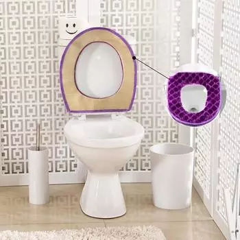 New Toilet Cover Plush Toilet Cover Home Waterproof Universal Model Toilet Ring Washable Zipper Bathroom Mat Toilet Seat 2025