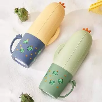 New Toothbrush Case Bathroom Cute Cartoon Cactus Toothbrush Cover Portable Travel Tooth Brush Case Bathroom Organizer серый