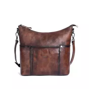 Новая модная сумка из воловьей кожи с верхним слоем ручной работы в стиле ретро, матовая цветная сумка на одно плечо с диагональным крестом