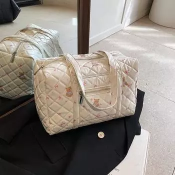 Новая большая сумка, женская дизайнерская сумка для подмышек с принтом, лето 2024, большая вместительная простая сумка на одно плечо