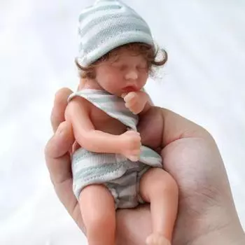 New Toy 6inch Full Body Silicone Reborn Doll Soft Imitation Baby Doll Children Accompany Dolls 15cm