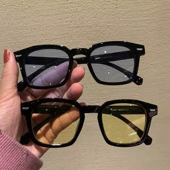 New Trandy Oversize Frame Sunglasses Unisex Rectangle Fashion Vintage Stylish UV400 Protection Eyeglasses Summer Street Eyewear AS PICTURE