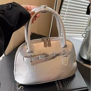 New Trend Belt Decorative Handbag Shell Shoulder Bag Fashion Commuter Women s Bag белый