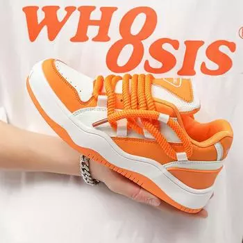 New Trend Designer High Quality Mens Casual Shoes Women Fashion Leather Luxury Sneaker Orange Outdoor Trainers Platform Sneakers 36
