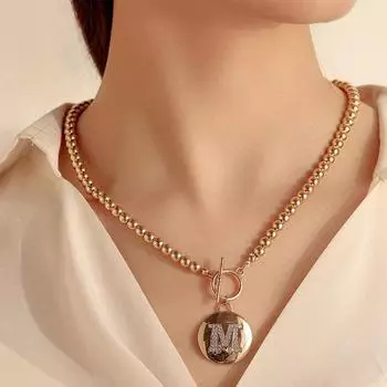 New trend light luxury niche design sense letter necklace female ins temperament inlaid zircon collarbone chain long chain