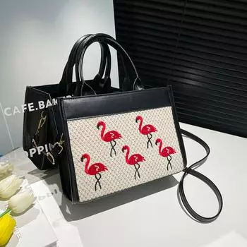 New Trend Premium Large Capacity Small Square Bag Shoulder Strap Crossbody Shoulder Bag Commuter Versatile Handbag чёрный