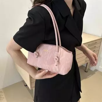 Новая модная персонализированная сумка через плечо, повседневная сумка-ведро большой вместимости, женская сумка-ведро в иностранном стиле, простая сумка подмышкой чёрный