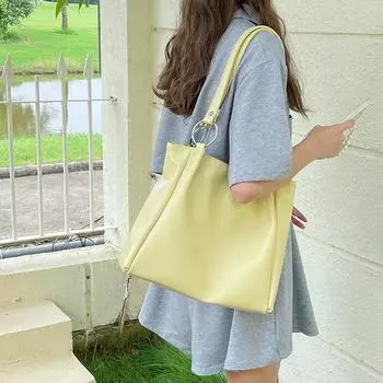 New Trendy Student Handheld Bag Texture Tote Bag Summer Versatile Large Capacity Shoulder Bag