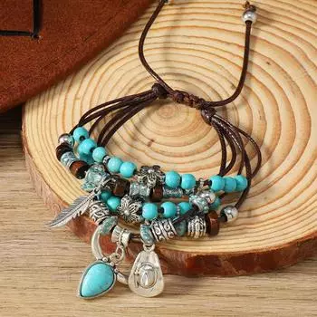 New Turquoise Beaded Bracelet Bracelet Bracelet разноцветный