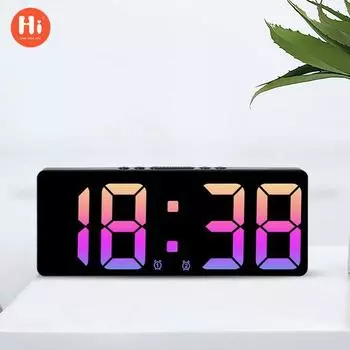 New two sets of alarm clocks, simple LED clock, large-screen digital clock, bedroom bedside clock, Korean version of fashion clock