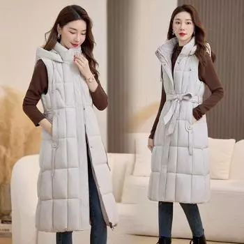 New two-sided wear women s color clashing lightweight sleeveless undershirt stand-up collar thickened warm sports casual loose lightweight jacket S