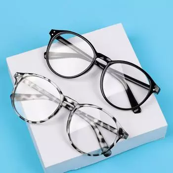 New Unisex Black Leopard Print Round Frame Eyeglasses Anti Blue Light Radiation Myopia Glasses Optical Eyewear -1.0~-4.0