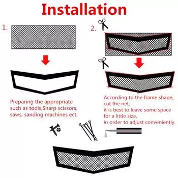 New Universal Black Metal Car Bumper Hood Grille Radiator Mesh Cover Gitter 40 x13