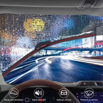 NEW Universal Car Wiper Mute Car Front Windshield Wiper Soft Double Rubber Strip Windscreen Wipers Soft Bracketless Frameless