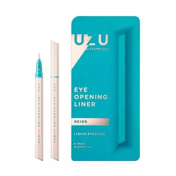 New UZU BY FLOWFUSHI Eye Opening Liner Liquid Eyeliner Hot Water Off Alcohol Free Dye Free Hypoallergenic [2022 Color] [Beige]