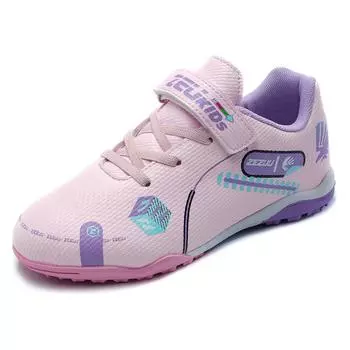 New Velcro football shoes boys and girls primary school students breathable broken nail football shoes artificial grass game training shoes 29 белый