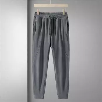 New Velvet Thickened Autumn and Winter Style Ou Fleece Sport Pants Men s Warm Silver Fleece Pants Men s Casual Pants Men s Large Size M