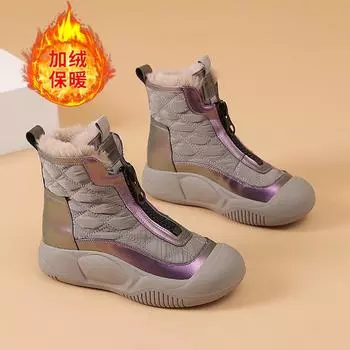 New velvet warm snow boots women s short tube fashion casual high-top thick-soled personalized women s boots 35