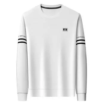 New Velvet Winter Men s Long-sleeved Casual T-shirt Loose Round Neck Pullover Waffle Sweatshirt for Men M