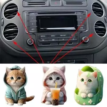 NEW Ventilation Clip Universal Simple Installation Portable Fun Cartoon Cats Dogs Air Vent Clips Acrylic Car Interior Decoration