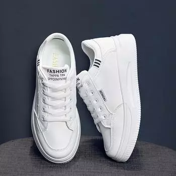 New versatile breathable non-slip board shoes, little white shoes, platform dad shoes, sports and leisure white shoes 35