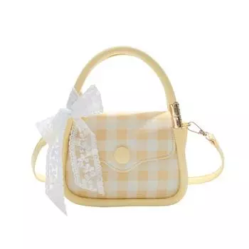New Versatile Handbag Small Square Bag Versatile Shoulder Bag Plaid Messenger Bag Women s Bag