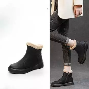 New Versatile Snow Boots Anti-slip and Warm Cotton Shoes Casual Ankle Boots and Women s Shoes 35