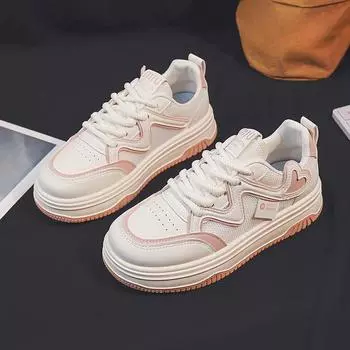 Новые универсальные толстые дышащие повседневные тонкие студенческие спортивные кроссовки с сетчатой поверхностью белые туфли женская мода 35