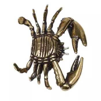 New Vivid Crab Figurines Desk Pure Copper Retro Animal Sculpture Antique Craftsmanship Brass Creativity Delicate