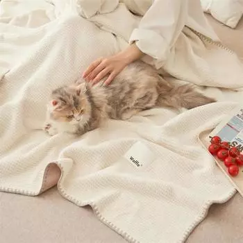 Новый вафельный ковер, мягкое зимнее роскошное одеяло с кондиционером, двухслойное многофункциональное композитное ковер, одеяло для дивана 0.7kg