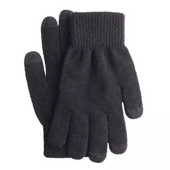 New Warm Knitted Gloves for Men and Women Autumn and Winter Plus Velvet Thickened Wool Touch Screen Gloves for Protection and Slip Protection average size