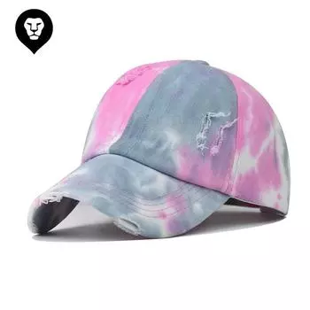 New washed hole tie-dye hat Chinese style baseball cap Chinese style baseball cap men s and women s cap Adjustable
