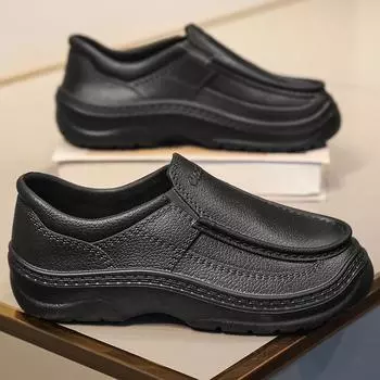 New Waterproof Oil-proof Men Chef Shoes Kitchen Mens Casual Shoes Eva Men Loafers Breathable Soft Sole Work Shoes Walking 40 чёрный