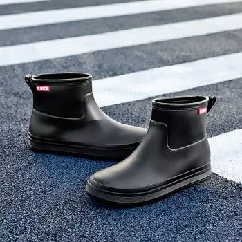 Новая водонепроницаемая обувь мужская и женская дождевая обувь нескользящая короткая труба верхняя одежда студенческая корейская версия модные резиновые сапоги износостойкие 36