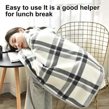 New Wearable Plaid Blanket Fleece Doublelayer Blankets With Button Thicken Multifunction Winter Warm Throw Blanket For Sofa Bed