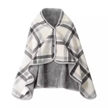 New Wearable Plaid Blanket Fleece Doublelayer Blankets With Button Thicken Multifunction Winter Warm Throw Blanket For Sofa Bed
