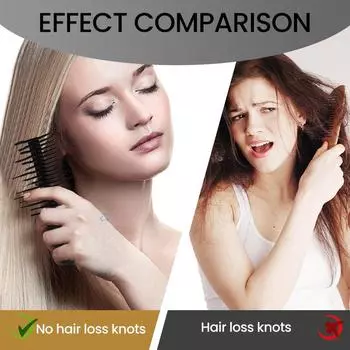 New Wide Tooth Anti-Knotting Wet Brush Non-Damaging Black Hair Brush Detangling Hair Comb Barber Hair Straightening Comb Styling onesize