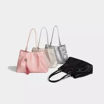 New wind large-capacity commuter tote bag women s 2024 new high-end fashion versatile shoulder bag розовый