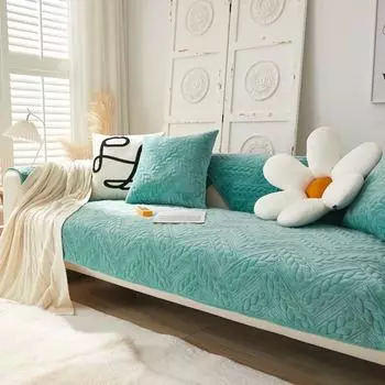 New Winter Crystal Plush Solid Color Sofa Cushion Modern Simple Anti-slip Sofa Cushion Cover 70*70cm
