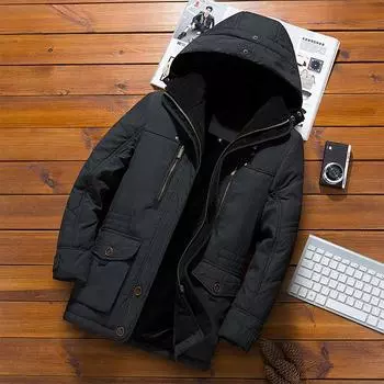 Новая зимняя зеленая мужская пуховая куртка, утолщенная модная деловая мужская модная брендовая хлопковая куртка M