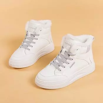 New winter high-top thick baseplate shoes non-slip, wear-resistant and warm casual shoes women s velvet thickened cotton shoes 35