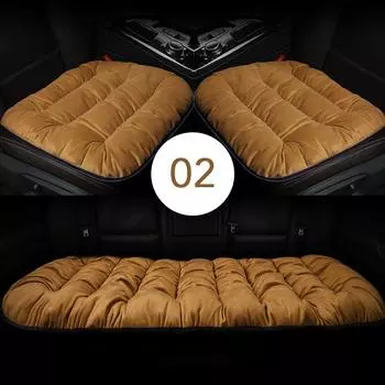 New Winter Luxury Seat Cushion Three Sets Plush Warm Thickened Nonslip Universal Seat Cover Solid Color Car Interior Accessories