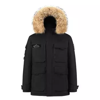 New Winter Men Hooded Fur Collar Duck Down Coats Male Casual Warm Down Jackets Windproof Waterproof Winter Coats S белый