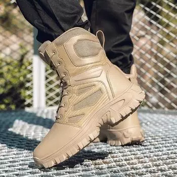 New Winter Suede Leather Motocross Boots Lace-Up Men Hiking Boots for Male All-match Men s Sewing Ankle Boots Man Snow Shoes 39 чёрный