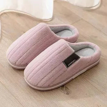 New Winter Unisex Plush Slippers Couple s Indoor Soft Sole Anti Slip Household Slides Men and Women Toe Wrap Home Cotton Shoes 36-37 серый