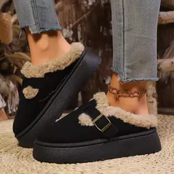New Winter Women Ankle Boots Warm Plush Fashion Retro Cotton Flats Boots Women Casual Comfortable Platform Women Bean Shoes 36 бежевый