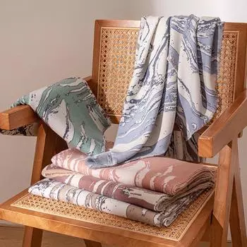 New Winter Women S Thick Long Imitation Cashmere High-End Scarf Shawl Warm Marble Print Scarf 65*190cm