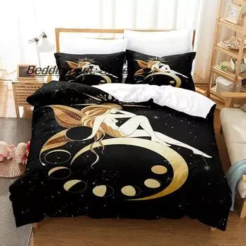 New Witch Moon Bedding Set Single Twin Full Queen King Size Bed Set Aldult Kid Bedroom Duvetcover Sets Anime Bed Sheet Set 70x133cm 2pcs